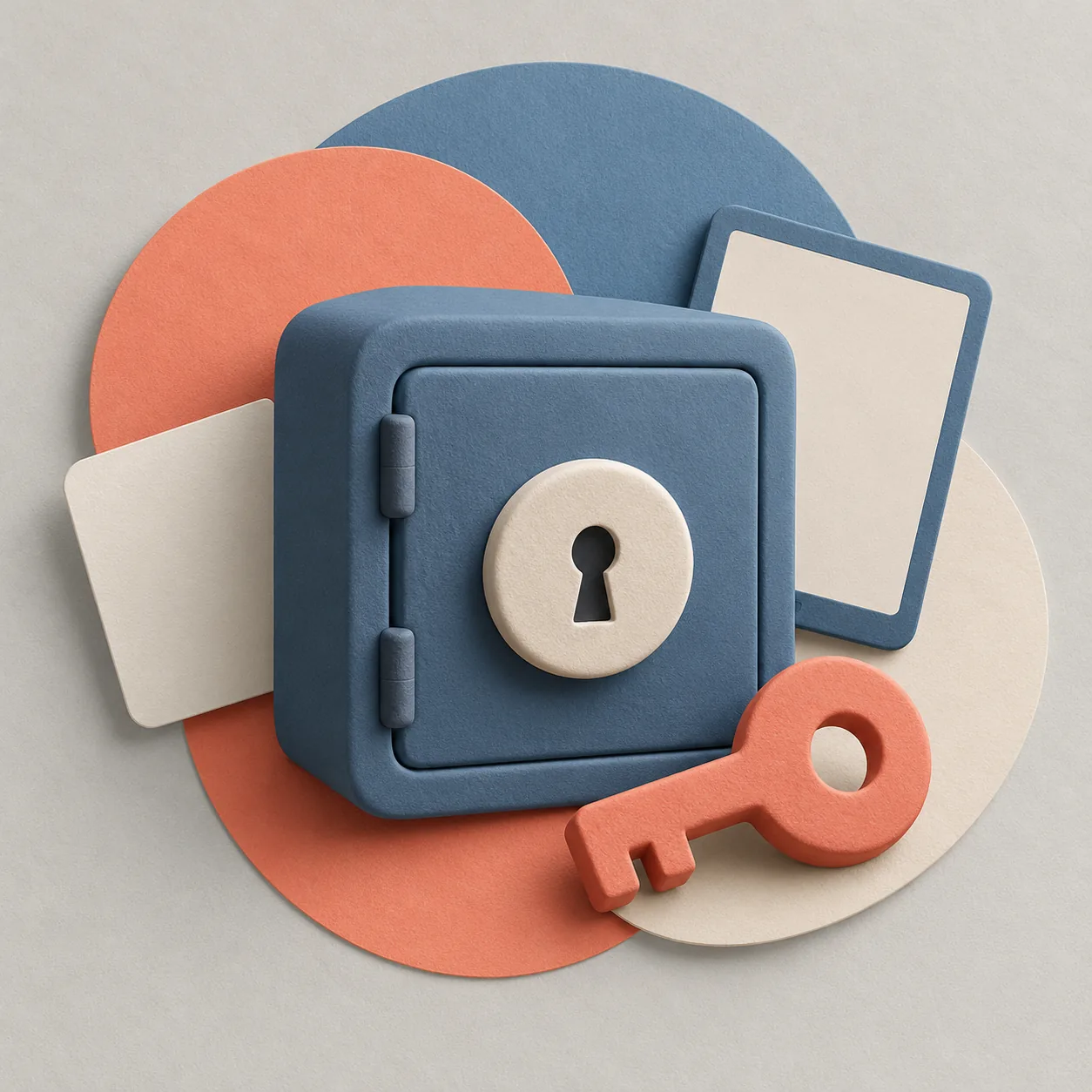 AI-generated conceptual illustration of password managers, reusable topic artwork rather than product testing evidence.